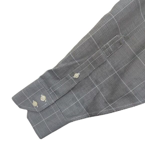 Brooks Brothers Mens Shirt 34 17-1/2 Button Up Long Sleeve Supima Cotton Gray - Picture 8 of 10